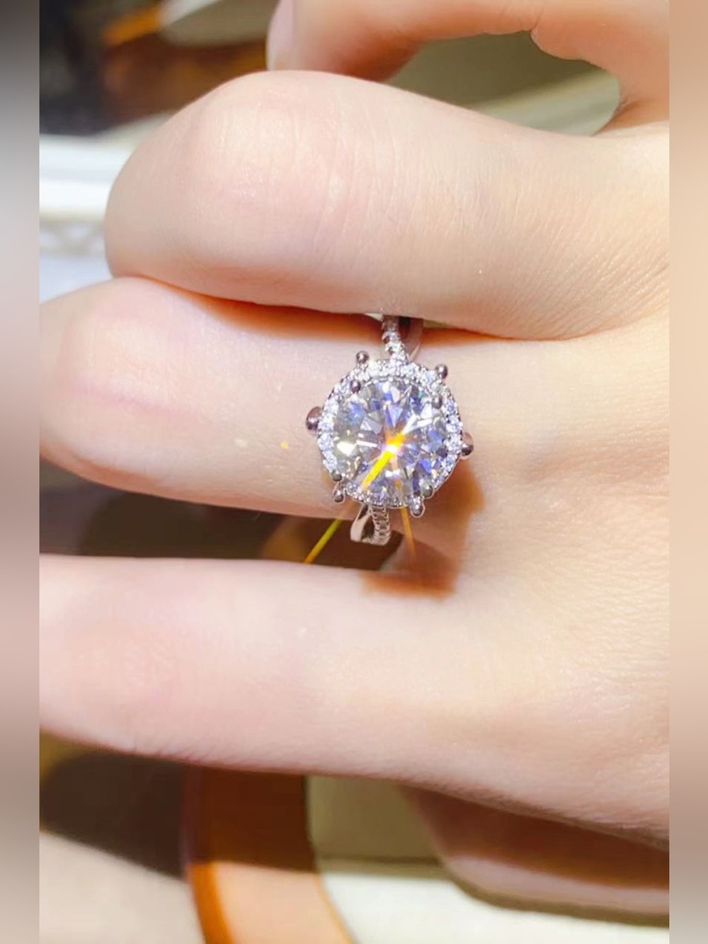 2 Carat Moissanite 925 Sterling Silver Ring